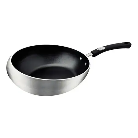 Sartén Wok Profesional 28cm Para Saltear Tramontina Color Negro