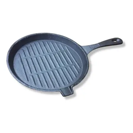 Sarten Fundicion De Hierro 21 Cm Mango Acanalada Sin Tapa Negro