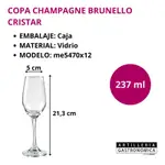 Set 12 Copas Brunello Champagne 237 Ml De Vidrio | Cristar 01