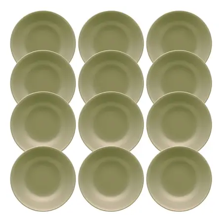 Set 12 Platos Hondos Ceramica 20 Cm Linea Unni | Oxford Oliva
