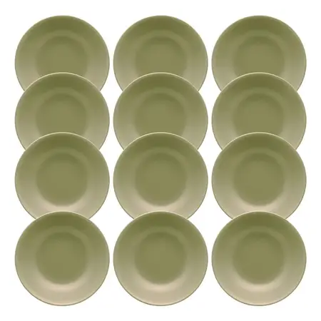 Set 12 Platos Hondos Ceramica 20 Cm Linea Unni | Oxford Oliva