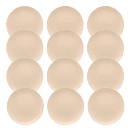 Set 12 Platos Playos Ceramica 26 Cm Linea Unni | Oxford Merengue