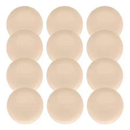 Set 12 Platos Playos Ceramica 26 Cm Linea Unni | Oxford Merengue