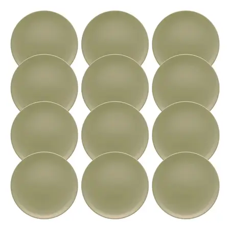 Set 12 Platos Playos Ceramica 26 Cm Linea Unni | Oxford Oliva