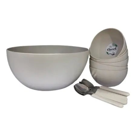 Set 13 Piezas Carol Bowl Compoteras Plástico C/ Cucharitas Tiza Fusion