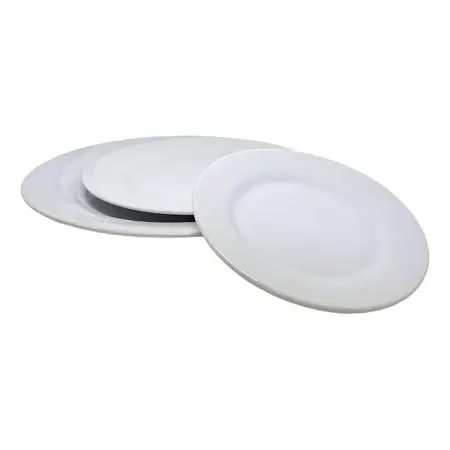 Set 18 Piezas Tsuji Linea 1100 Combo Plato Playo Postre Pan Blanco