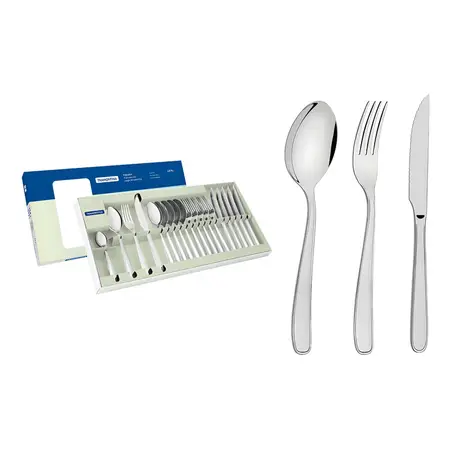 Set 24 Cubiertos Tramontina Maresias Acero Inoxidable Cuchillo Carne Asado