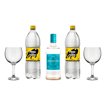 Set 2 Copas Gin + Heraclito + 2 Tónica Paso De Los Toros