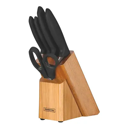 Set 4 Cuchillos Tramontina De Cocina Taco De Madera Y Tijera