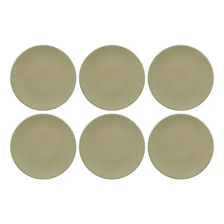 Set 6 Platos De Postre Ceramica 19,5 Cm Linea Unni | Oxford Oliva