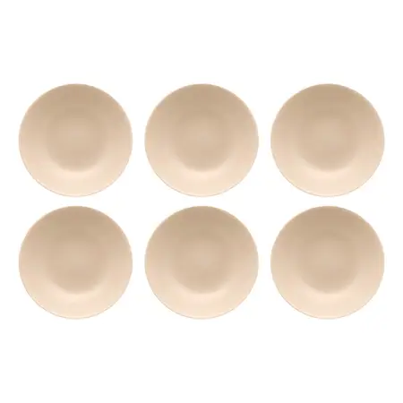 Set 6 Platos Hondos Ceramica 20 Cm Linea Unni | Oxford Merengue