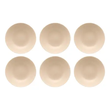 Set 6 Platos Hondos Ceramica 20 Cm Linea Unni | Oxford Merengue