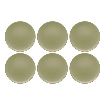 Set 6 Platos Playos Ceramica 26 Cm Linea Unni | Oxford Oliva
