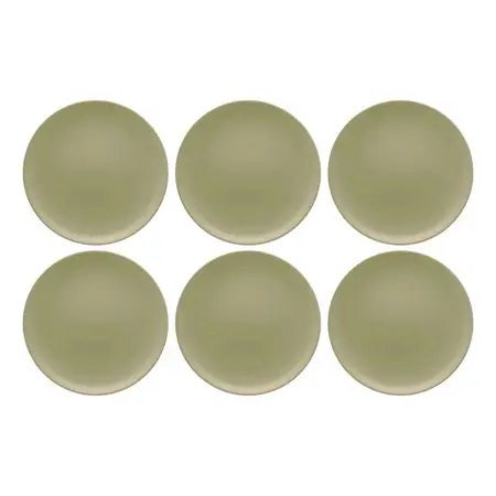Set 6 Platos Playos Ceramica 26 Cm Linea Unni | Oxford Oliva