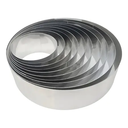 Set 8 Aros Moldes Cortantes Acero De 6 A 20 Cm Corta Masa Plateado