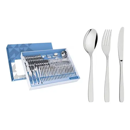 Set Cubiertos Acero Inox Cosmos Tramontina 101 Piezas Caja - Cuchillo Mesa