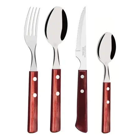 Set De 48 Cubiertos Polywood Madera Tratada | Tramontina Cerezo