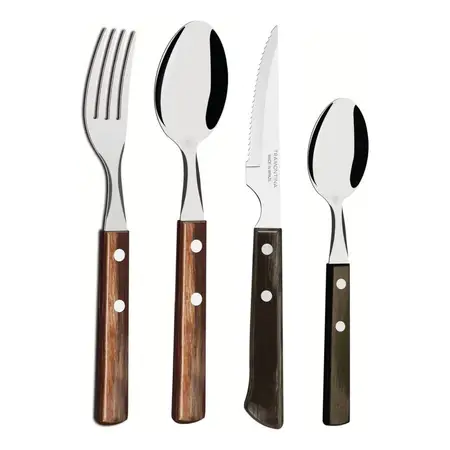 Set De 48 Cubiertos Polywood Madera Tratada | Tramontina Roble