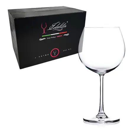 Set De 6 Copas De Cristal Edelita Burgundy Gin 680 Ml Color Transparente