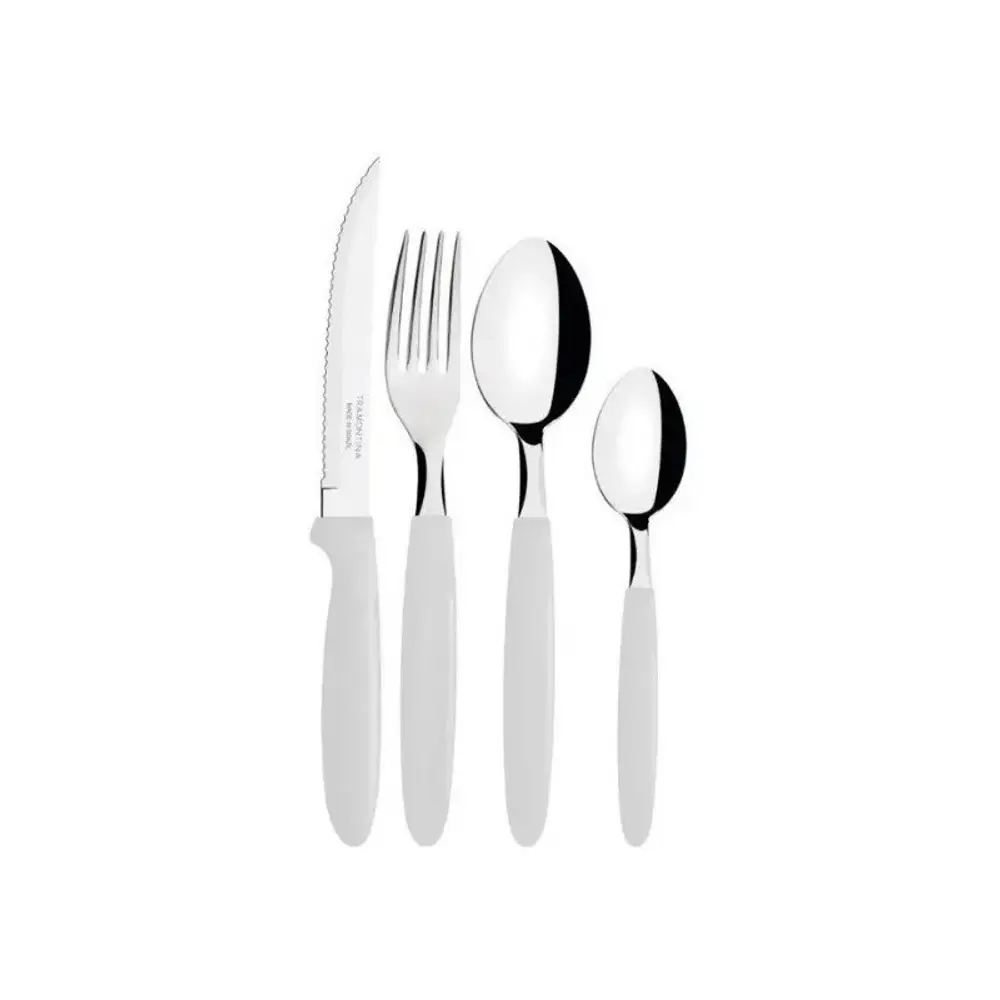 Set Juego Cubiertos Ipanema Tramontina Acero Inoxidable 48pz Gris