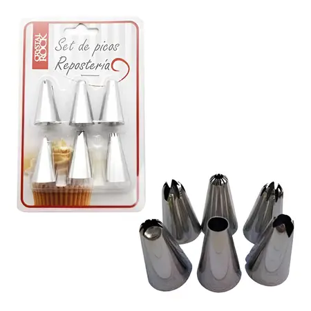 Set Picos Ruso X6 Uni Para Decorar Acero Repostería Boquilla