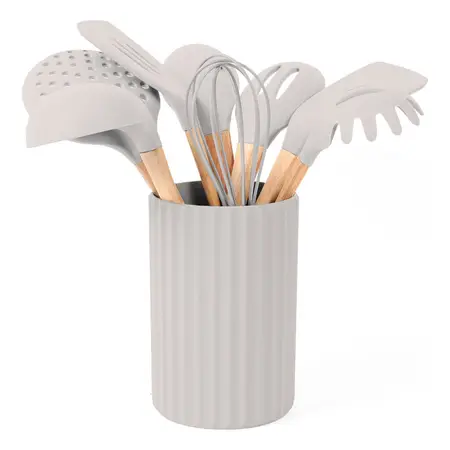 Set Utensilios De Cocina Silicona 9 Piezas Soporte | Carol