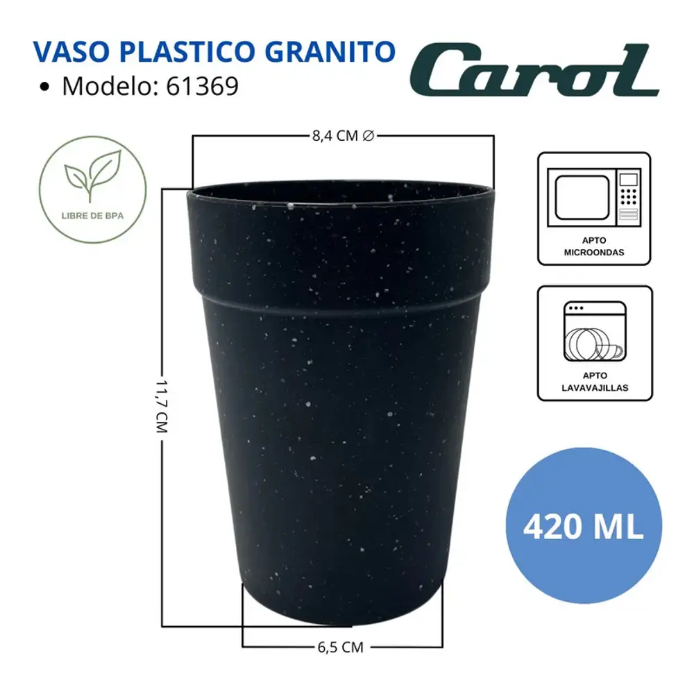 Set Vajilla De 16 Piezas Carol Platos Bowls Y Vasos Plastico Negro