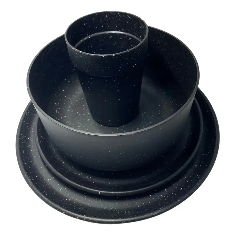 Set Vajilla De 16 Piezas Carol Platos Bowls Y Vasos Plastico Negro