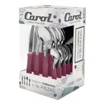 Set X16 Cubiertos Carol Soft Caja Acero Inox. Mango Plástico