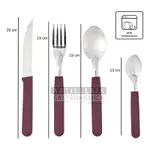 Set X16 Cubiertos Carol Soft Caja Acero Inox. Mango Plástico