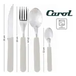 Set X16 Cubiertos Carol Soft Caja Acero Inox. Mango Plástico