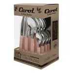 Set X16 Cubiertos Carol Soft Caja Acero Inox. Mango Plástico Rosa Areia