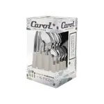 Set X16 Cubiertos Carol Soft Caja Acero Inox. Mango Plástico Tiza Fusion