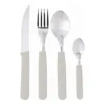 Set X16 Cubiertos Carol Soft Caja Acero Inox. Mango Plástico Tiza Fusion