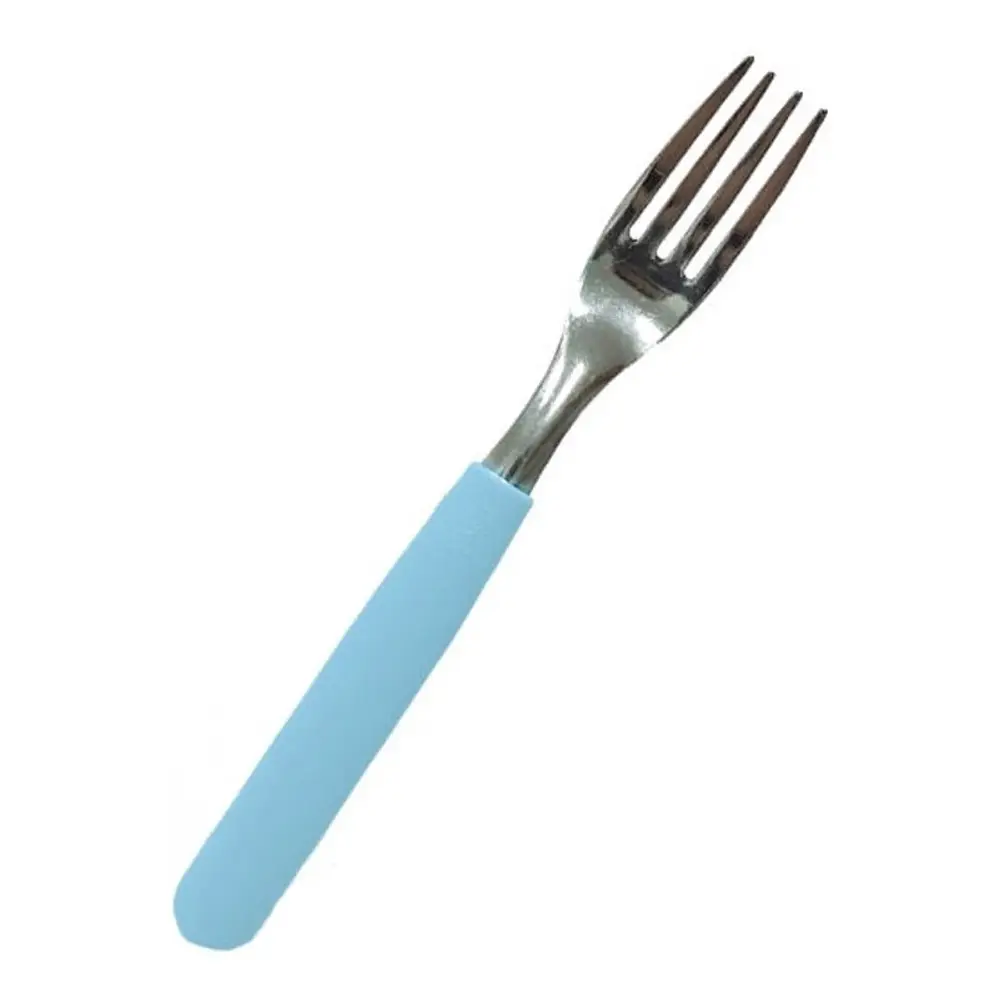 Set X16 Cubiertos Carol Soft Cuchillo Tenedor Mango Plastico Celeste