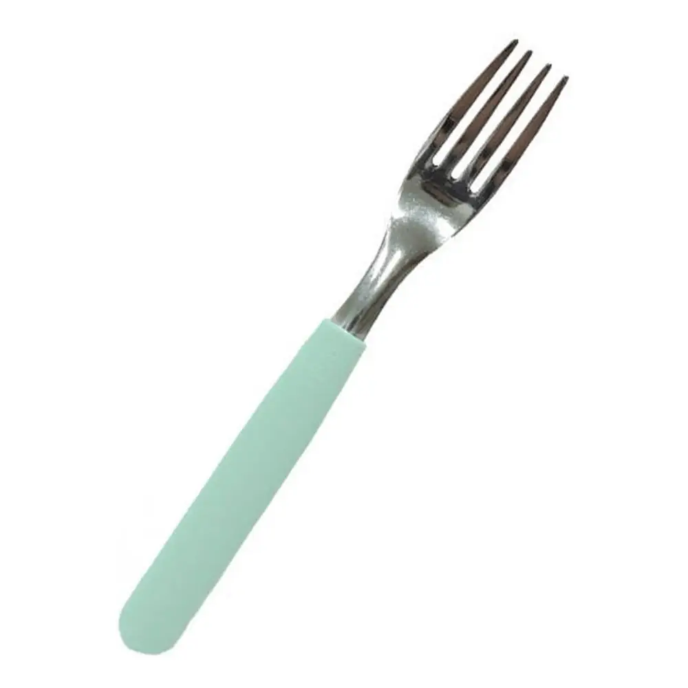 Set X16 Cubiertos Carol Soft Cuchillo Tenedor Mango Plastico Verde