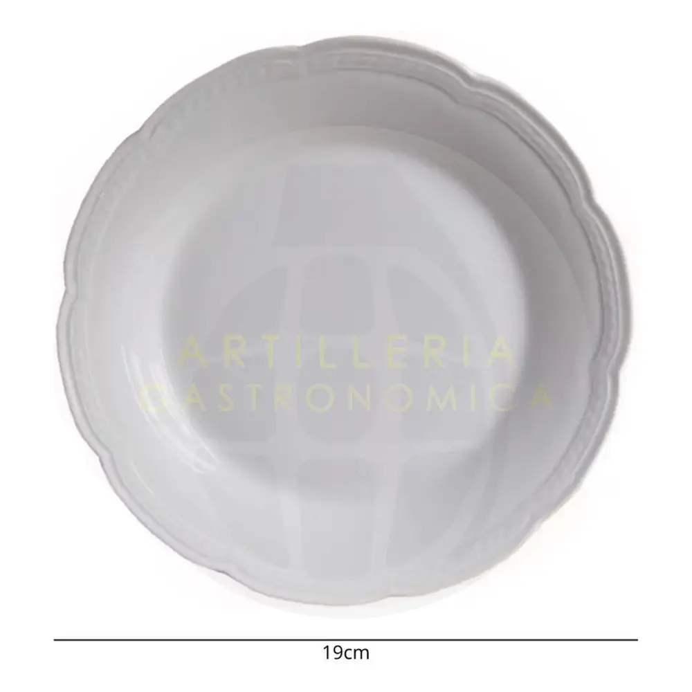 Set X18 Plato Playo Hondo Postre Tsuji Linea 1800 Renacimien Blanco