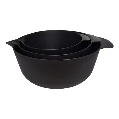 Set X3 Bowl Para Batir Con Pico Y Asas Linea Fusión Carol Negro