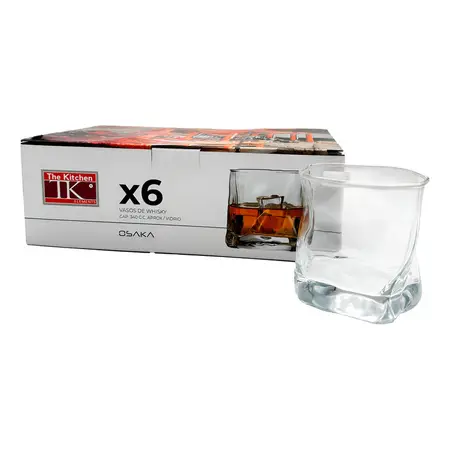 Set X6 Vaso De Whisky Vidrio Labrado Osaka 300cc The Kitchen Color Transparente