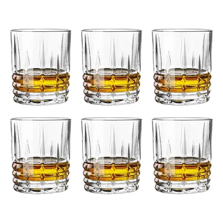 Set X6 Vasos De Whisky De Vidrio Labrado 300 Ml | Tke - Amberes