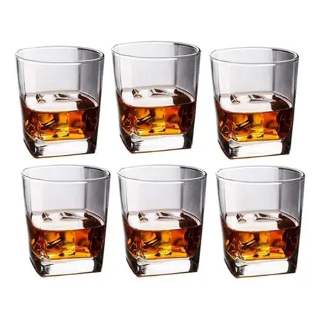 Set X6 Vasos De Whisky De Vidrio Labrado 300 Ml | Tke - Bruselas