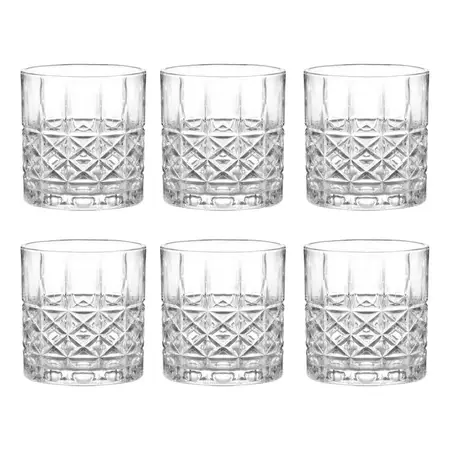 Set X6 Vasos De Whisky De Vidrio Labrado 300 Ml | Tke - Costa