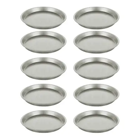 Set X 10 Pizzera Bandeja Para Pizza Molde Chapa Gastro 36 Cm Plateado