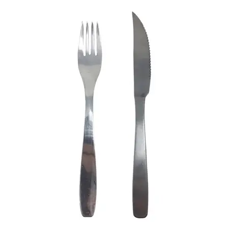 Set X 12 Cubiertos Cosmos Asado Lisos Nacionales Acero Inox Plateado