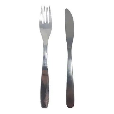 Set X 12 Cubiertos Cosmos Mesa Lisos Nacionales Acero Inox Plateado