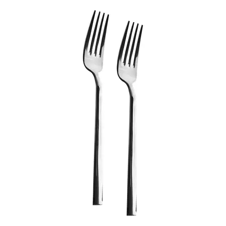 Set X 12 Tenedor De Mesa Kremer Viena Silver 20.8 Cm Mango Gris