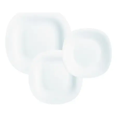 Set X 18 Plato Playo Hondo Postre Luminarc Carine Blanco - Blanco - Carine