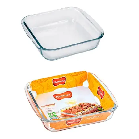 Set X 2 Asadera Fuente Marinex Cuadrada 1,1 Lts + 1,8 Lts No Aplica