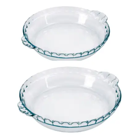 Set X 2 Asadera Marinex Redonda 1,3 Lts + 1,6 Lts Tarteras Transparente