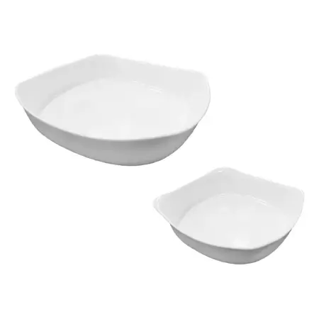 Set X 2 Fuentes Cuadradas 20 Y 29 Cm Luminarc Smart Cuisine - Blanco